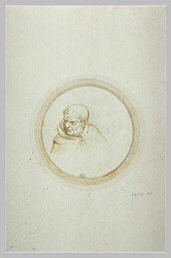 Moine en buste, de trois quarts à gauche