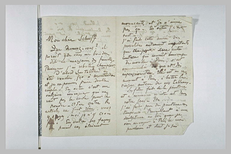 (Octobre 1889), Finistère, lettre de Gauguin à E. Schuffenecker