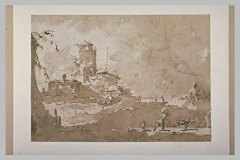 Bâtiments en bord de lagune