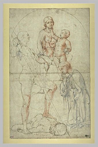 Vierge à l'Enfant adorés par saint Michel et sainte Catherine