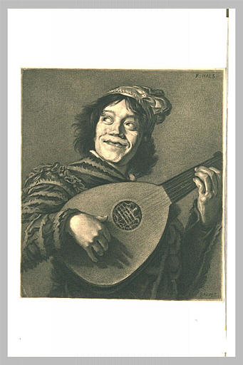 Etude pour une gravure d'après le Joueur de luth de Frans Hals