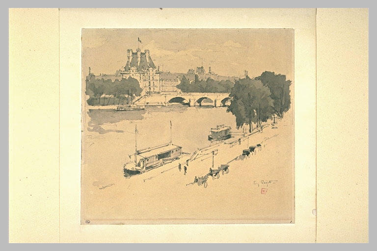 Vue des bords de la Seine près du Louvre et du Pont-Royal