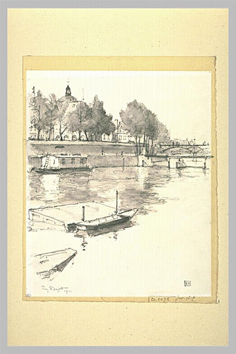 La Seine aux abords de l'Institut et de la passerelle des Arts