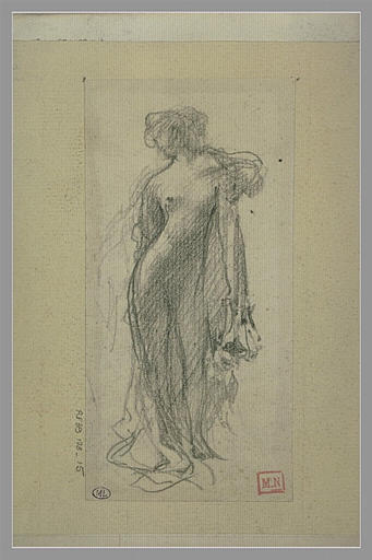 Femme nue, debout, la tête de trois quarts vers la gauche