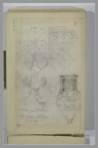 Etudes d'après motifs décoratifs antiques et un vase peint grec