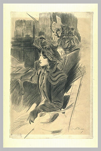 Jeune femme assise dans un intérieur près d'une liseuse