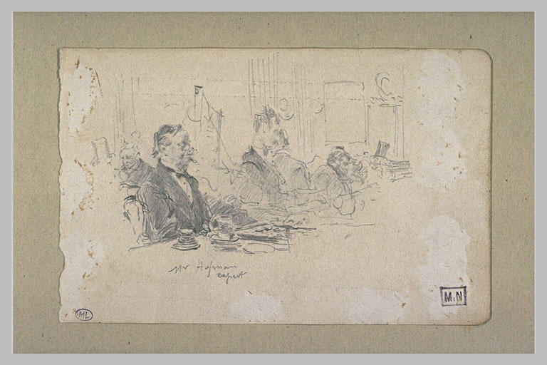 Divers personnages dans un café