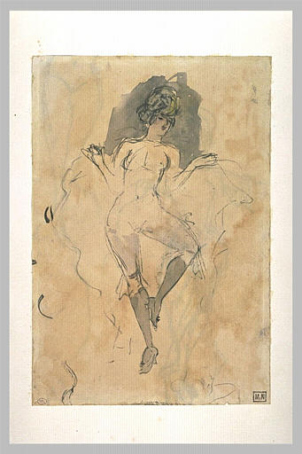 Etudes pour une danseuse de cancan et pour une tête de femme coiffée