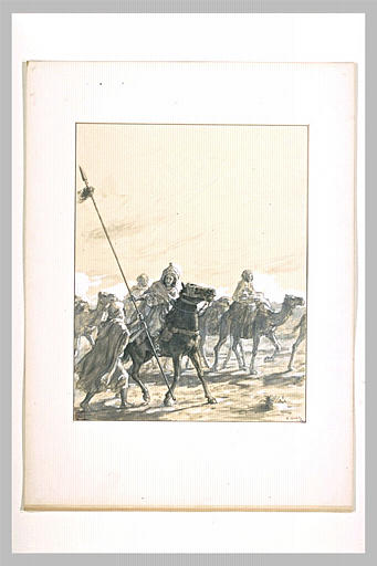 Abla à cheval, portant les armes d'Antar blessé