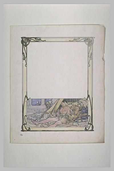 Etude pour Ilsée, chapitre I : Jeune page endormi au pied d'un lit