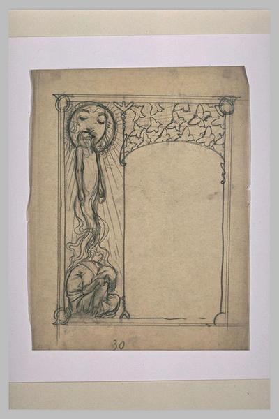 Etude pour Ilsée, chapitre III : Figure s'élevant au-dessus d'un personnage, baisant les lèvres du soleil