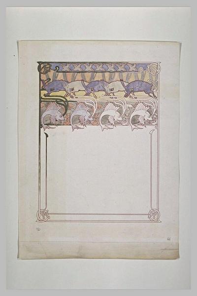 Etude pour Ilsée, chapitre II : Frises de bouquetins et de poissons