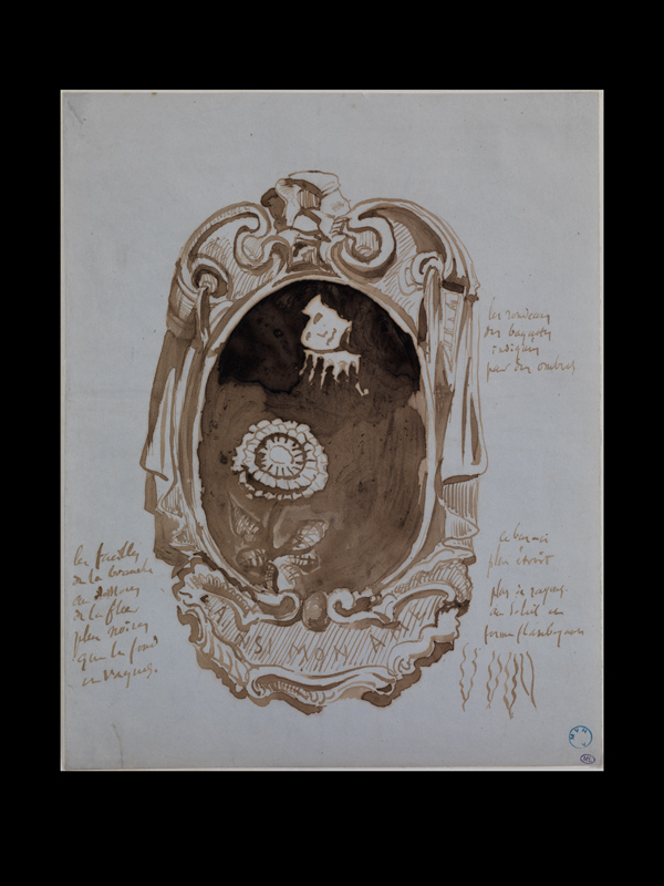 Dossier fantastique avec motif de fleur à l'intérieur d'un cartouche