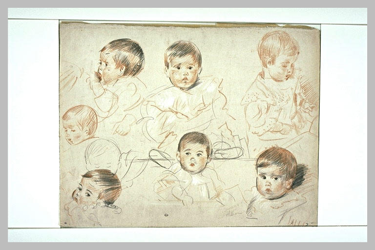 Etudes du portait de Paulette Helleu bébé