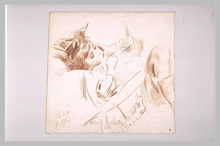 Paulette malade, dans son lit