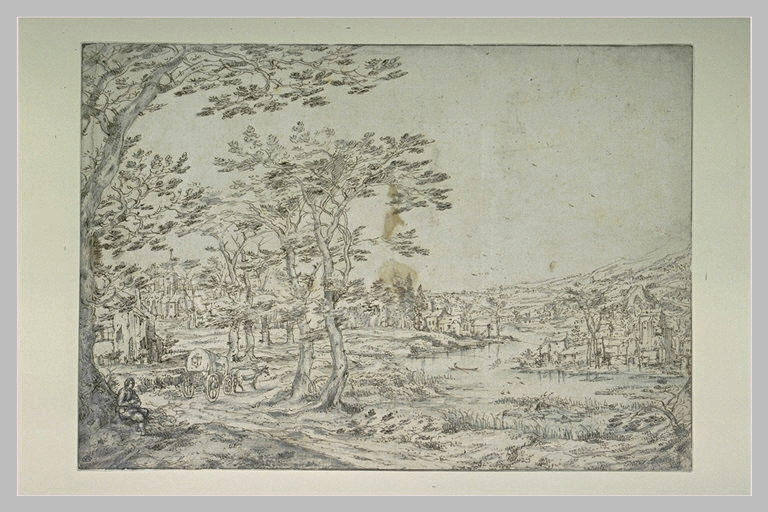 Vaste paysage de plaine boisée traversée d'une rivière