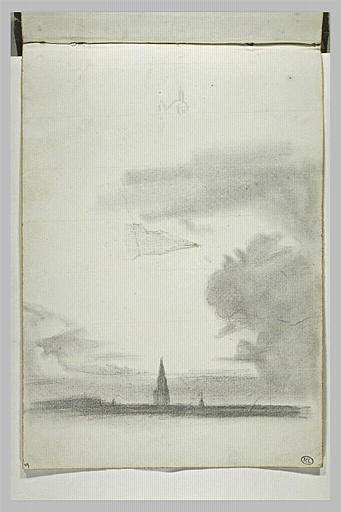 Paysage avec un clocher ; études de clocher