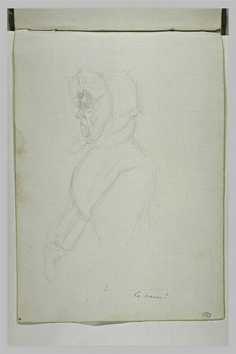 Portrait d'une femme vue de profil, portant un fichu (mère de l'artiste ?)