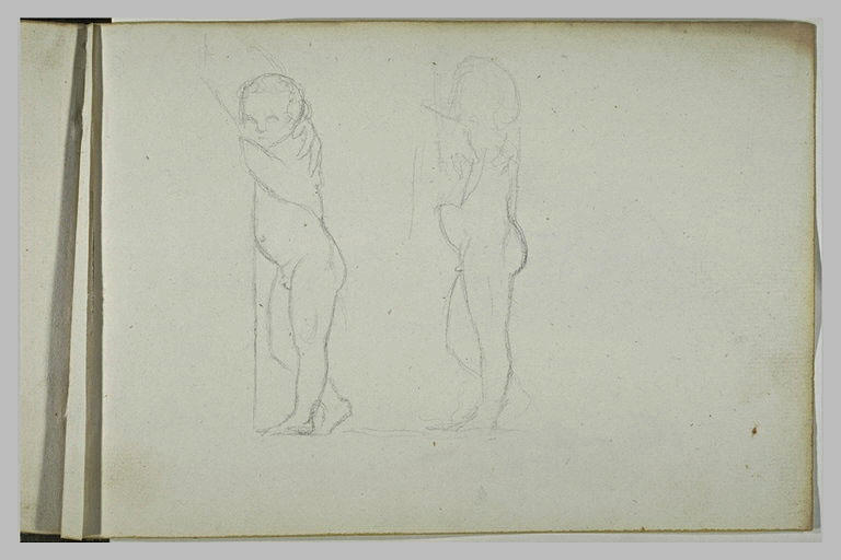 Deux études d'un enfant nu, debout