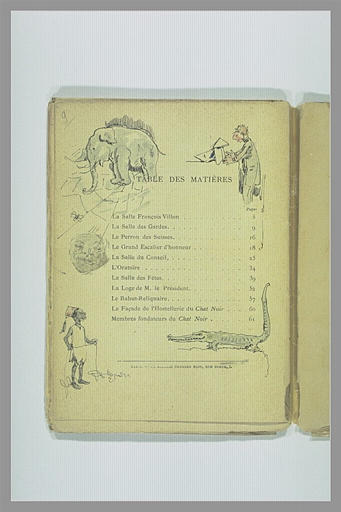 Table des matières du Chat Noir - Guide : un éléphant et autres croquis