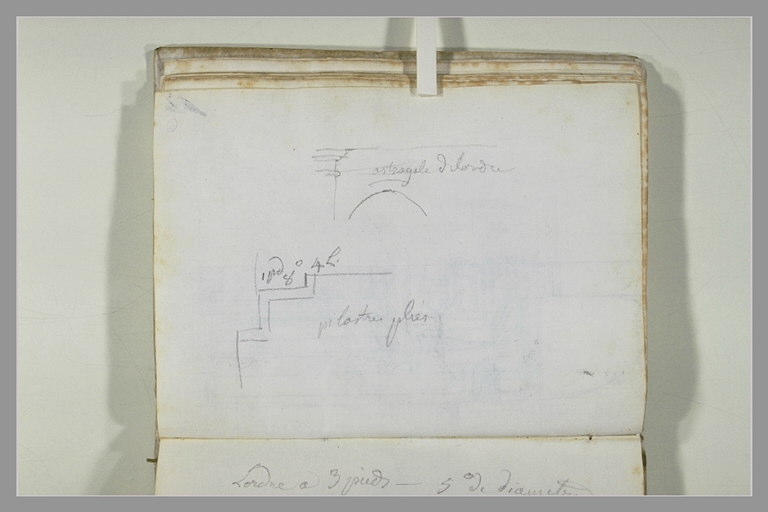 Annotations et croquis sommaire d'architecture : astragale et pilastres