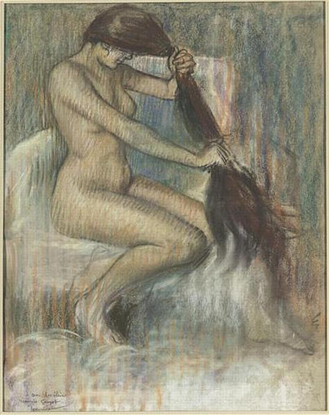 FEMME SE PEIGNANT