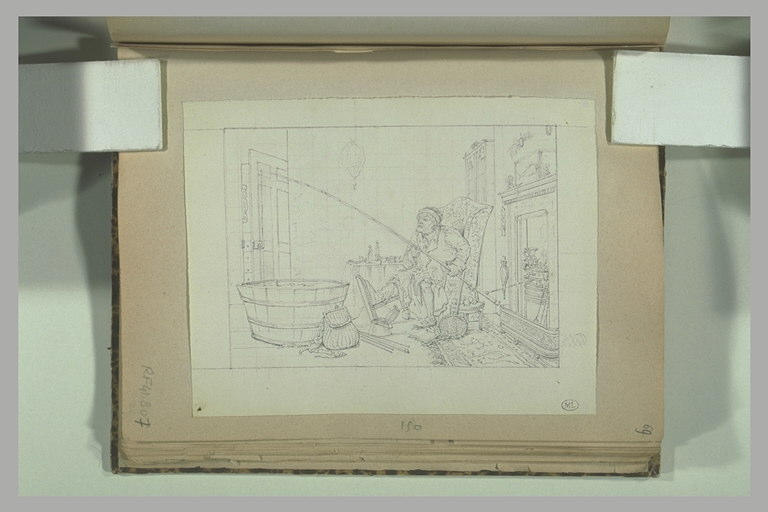 Vieil homme assis, en proie à la goutte