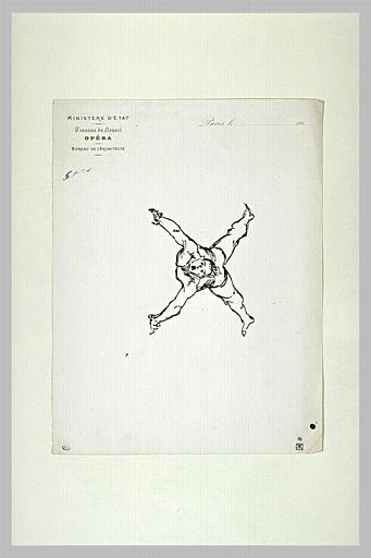 Homme nu planant, bras et jambes écartés