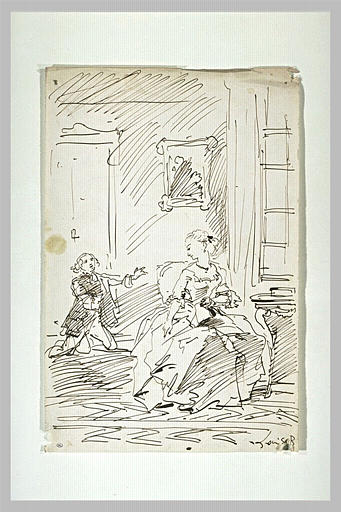 Jeune homme agenouillé derrière une jeune femme