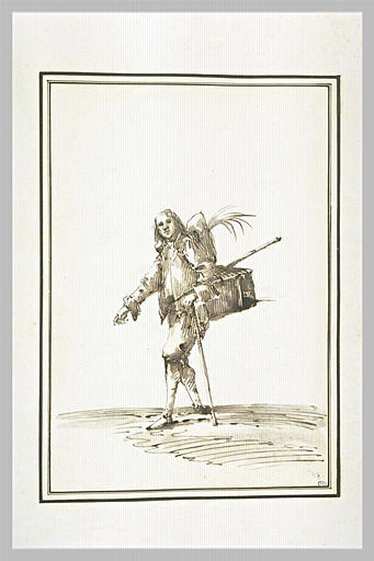 Marchand ambulant avançant