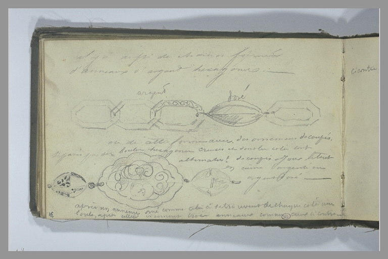 Étude de pièces métalliques ornementales