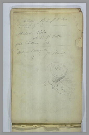 Annotations manuscrites ; deux têtes
