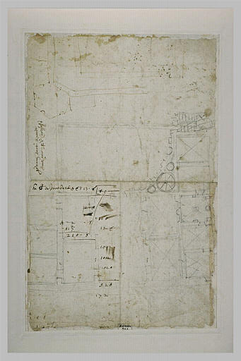 Projet d'une fontaine ; plan de bâtiment