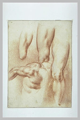 Etudes de jambes et d'un profil d'homme