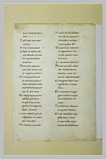 Texte manuscrit : Evangile selon saint Luc