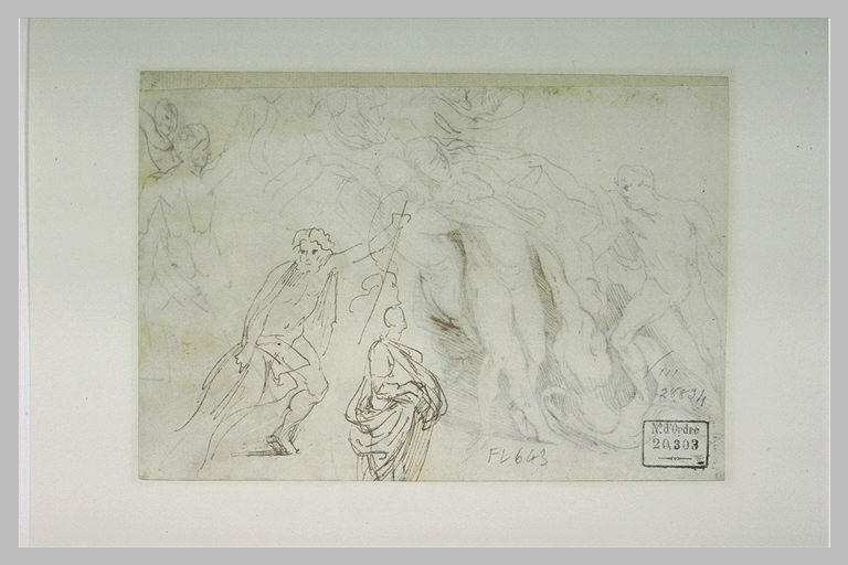 Homme marchant ; homme debout drapé