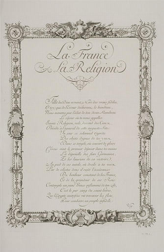 Texte gravé : la France et la Religion