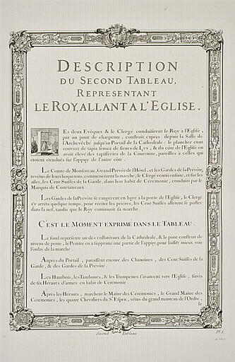 Explication du second tableau du Roy allant à l'église : texte gravé