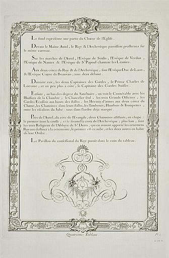 Description du tableau Le Roy prosterné devant l'autel: suite du texte gravé