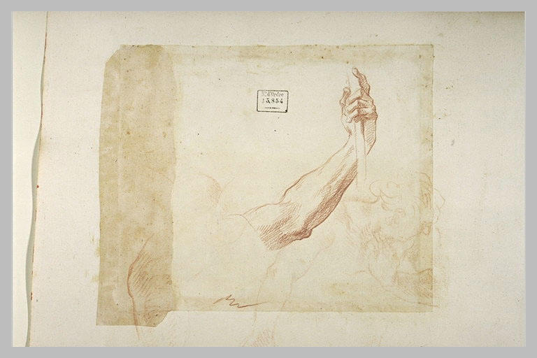 Bras gauche tenant un bâton