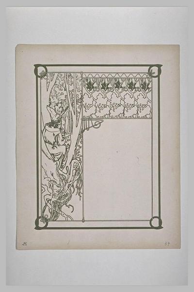 Etude pour Ilsée : Figure dans un arbre regardant une femme