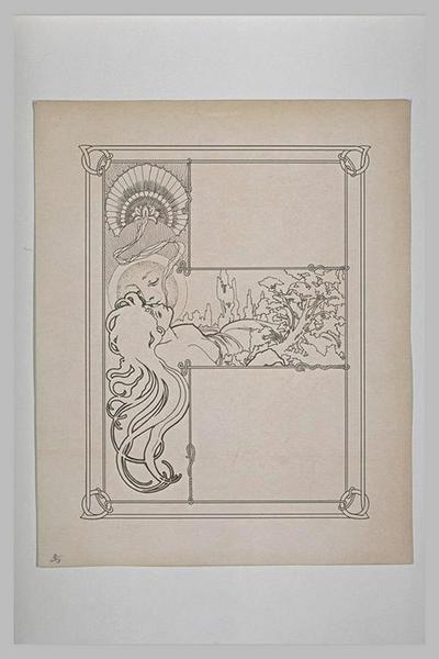 Etude pour Ilsée, chapitre III : Figure géante de jeune fille étendue que la lune personnifiée, embrasse