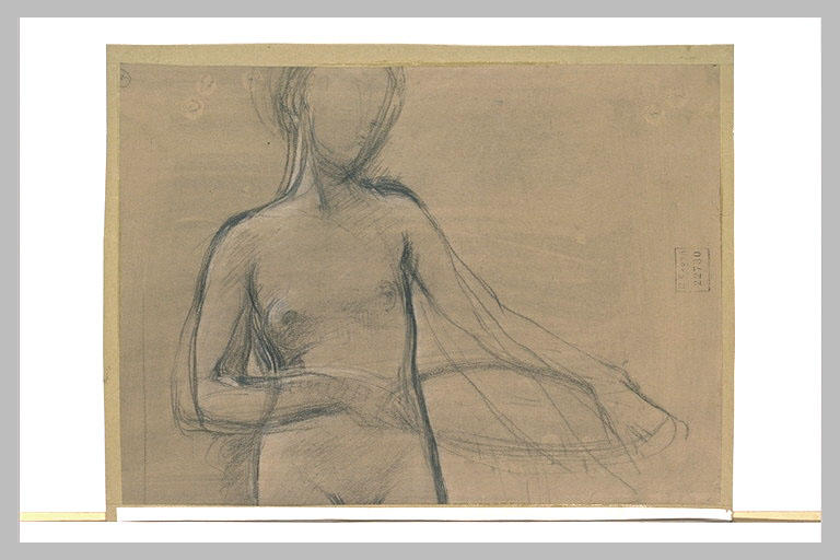 Demi-figure de jeune fille nue