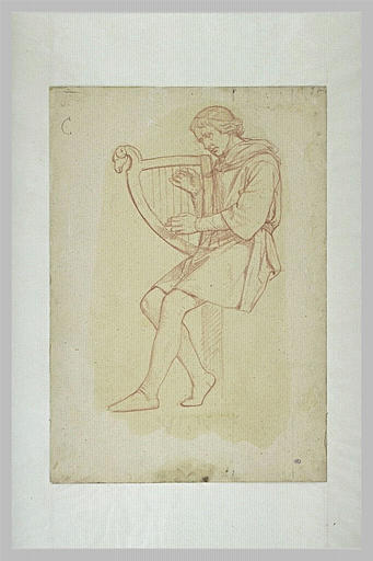 Etude pour le joueur de Lyre assis de la lunette de saint Louis