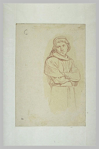 Jeune clerc à mi-corps, de face : étude pour le Pavillon Denon