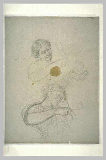 Femme en buste jouant du violon : étude pour le Pavillon Denon