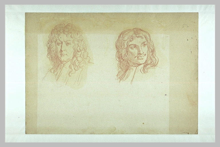 Têtes de Le Nôtre et de François Girardon (?)