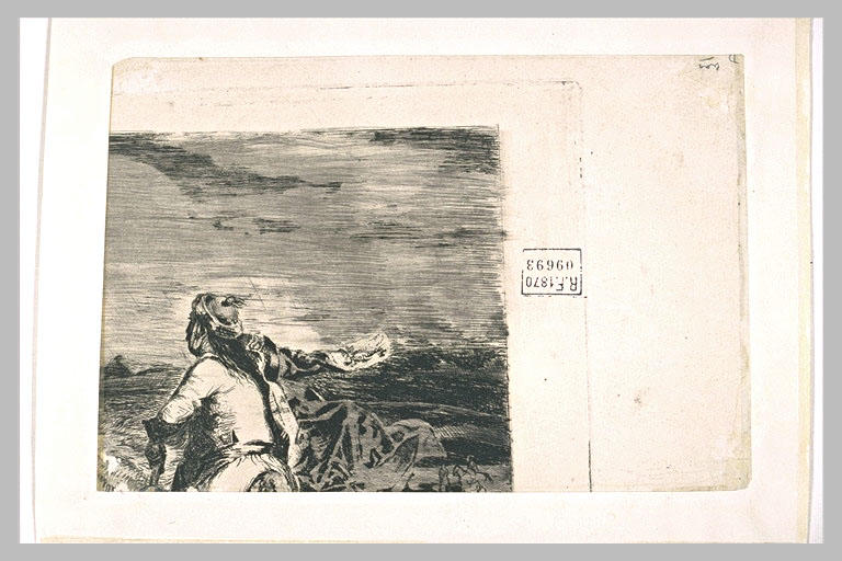 Fragment d'une eau-forte, avec un homme de dos