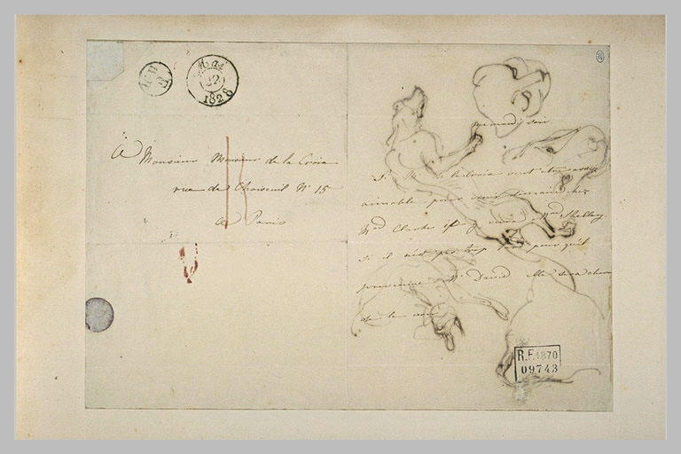 Lettre manuscrite adressée à Delacroix