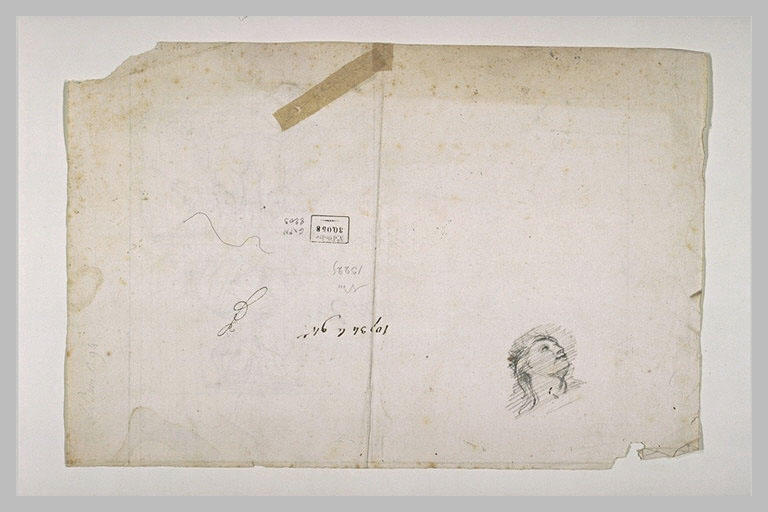 Tête de femme, à la pierre noire